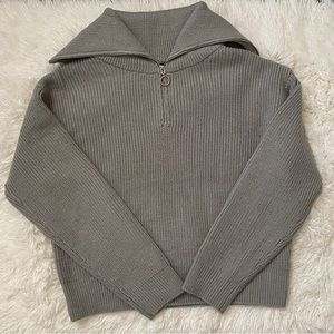 Ribbed Half-Zip Sweater